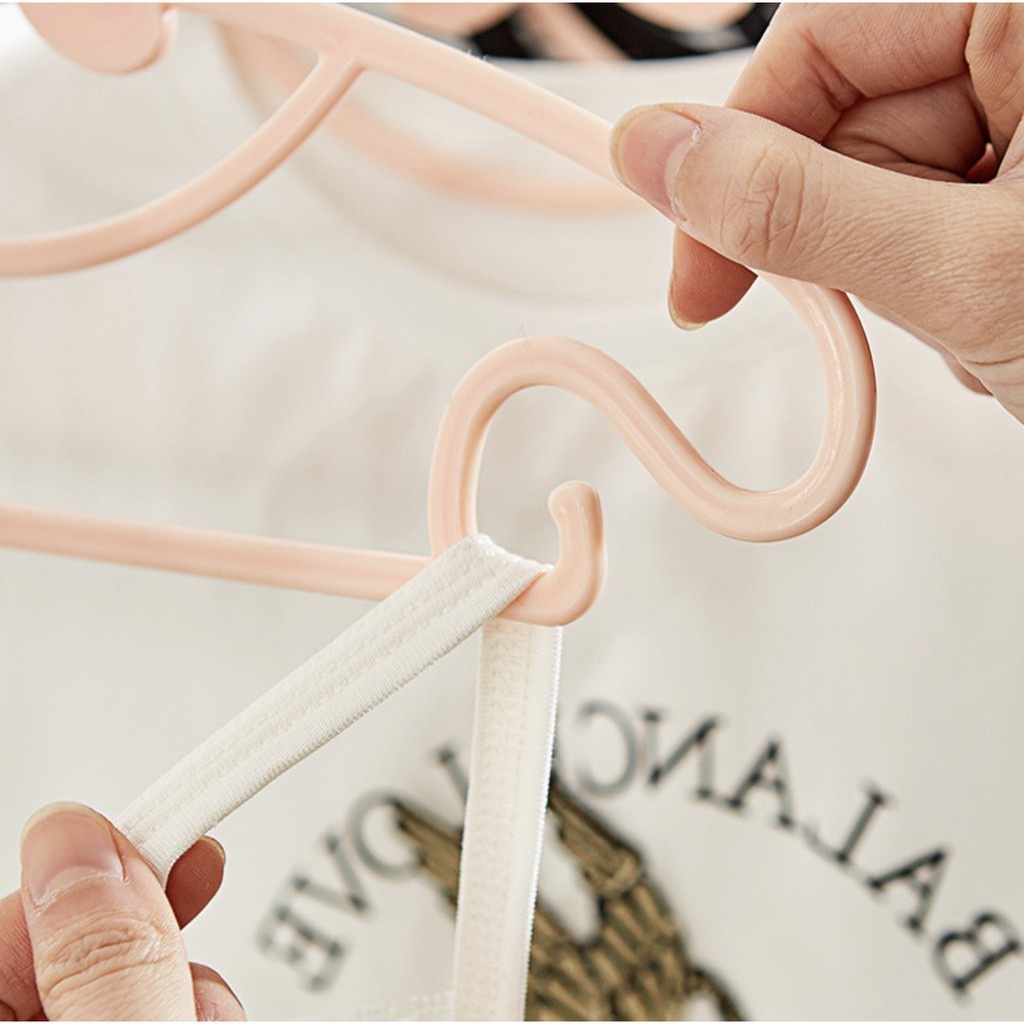 ไม้แขวนเสื้อเด็ก รุ่นโบว์ 15 ชิ้น สีพาสเทล น่ารัก ไม้แขวนพลาสติก #โบว์ x3 - รูปที่ 2