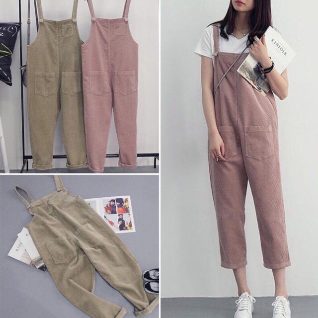 เอี๊ยม ผ้าลูกฟูก ชมพู น้ำตาล & overalls ลดราคา ราคา ขายส่ง ชุด รีวิว ถูก ราคาส่ง ขายดี เดรส jumpsuit706