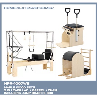 Cadillac 3in1 Reformer Sets ชุดเครื่องเล่นพิลาทิส เตียงรีฟอร์เมอร์ Ladder Chair พร้อม Jumpboard, Box, Standing/Extender