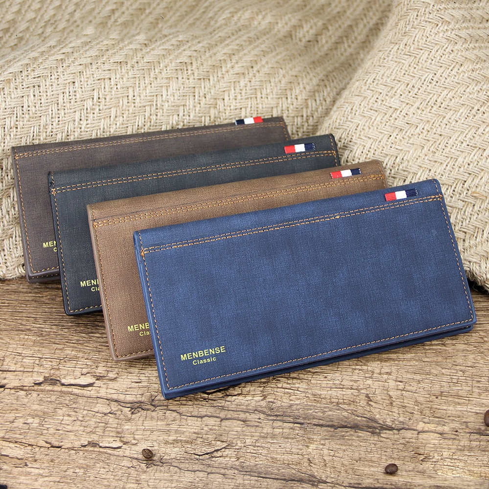 Dompet lelaki กระเป๋าสตางค์ใบยาวผู้ชาย Casual กระเป๋าสตางค์หนังบางบางบางกระเป๋าสําหรับนักศึกษาวิทยาลัยหนุ่มคลัทช์กระเป๋าเงิน