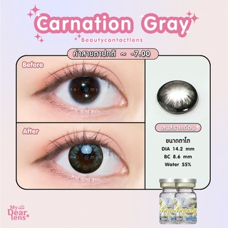 Carnation gray [ค่าสายตา -0.00 - 7.00 ] คอนแทคเลนส์ [ รายเดือน ] ยี่ห้อ beautylens ( ขนาดตาโต )