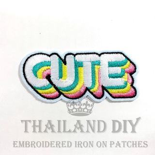 ตัวรีดติดเสื้อ ตัวรีดการ์ตูน สัญลักษณ์ คำพูด แนวๆ น่ารัก CUTE Cartoon Comic Patch wop งานปัก DIY ตัวรีด อาร์มติดเสื้อ