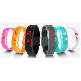 ขายยกโหล 12 ชิ้น นาฬิกา LED Watch Sport สายเรซิ่น(คละสี)