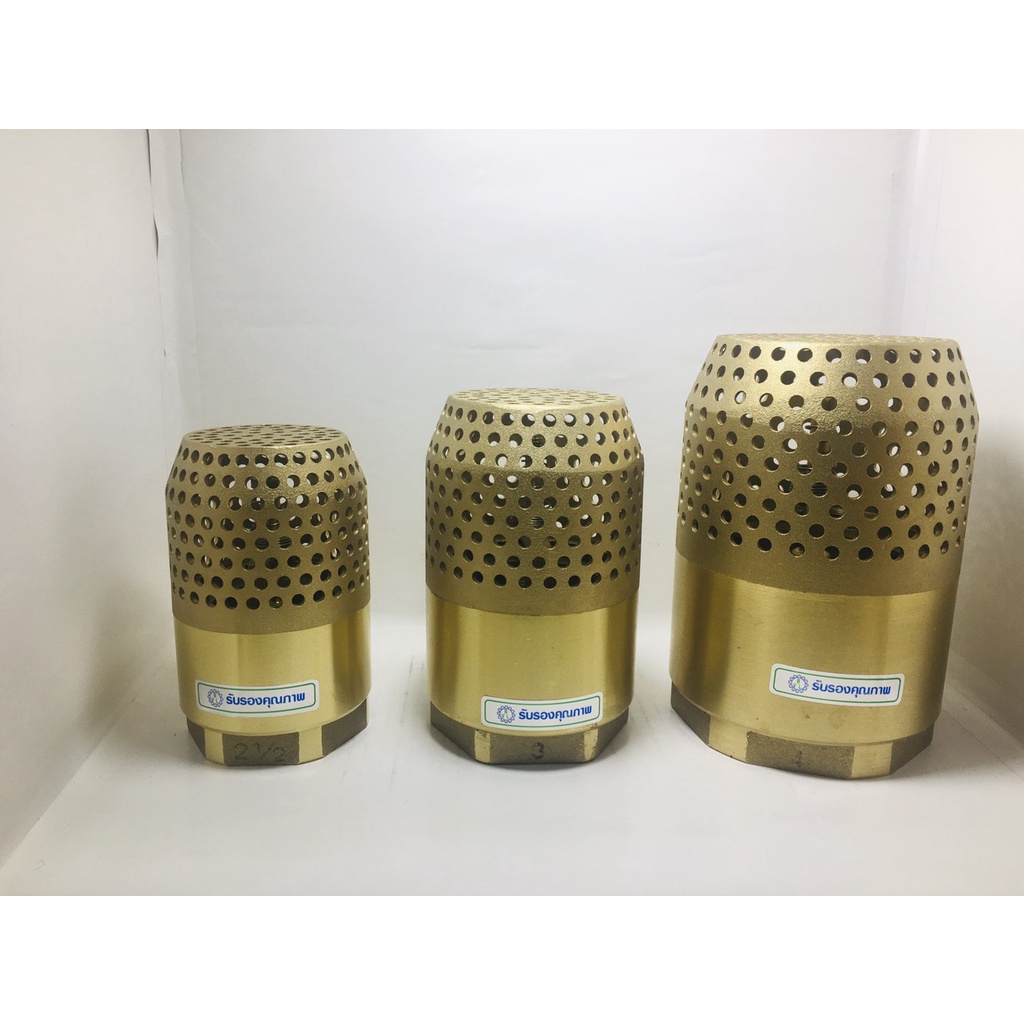 ฟุตวาล์วสปริงทองเหลือง 4 นิ้ว (หัวกระโหลก รังผึ้ง) - รูปที่ 3