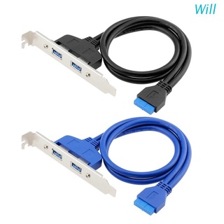 Will อะแดปเตอร์สายเคเบิลเมนบอร์ด 2 พอร์ต USB3.0 USB 3.0 ตัวเมีย เป็นเมนบอร์ด 20Pin PCI