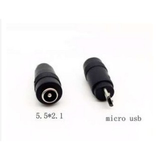 Di shop หัว micro แปลงเป็น DC 5.5*2.1 ไมโคร USB ชาย CHARGING อะแด็ปเตอร์ - สีดำ