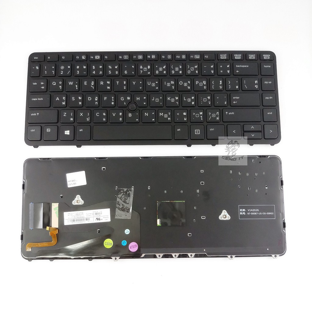 HP/COMPAQ คีย์บอร์ดโน๊ตบุ๊ค   KEYBOARD EliteBook 840 G1/G2 สีดำ (มีเฟรมสีดำ)  ไม่มีเมาส์