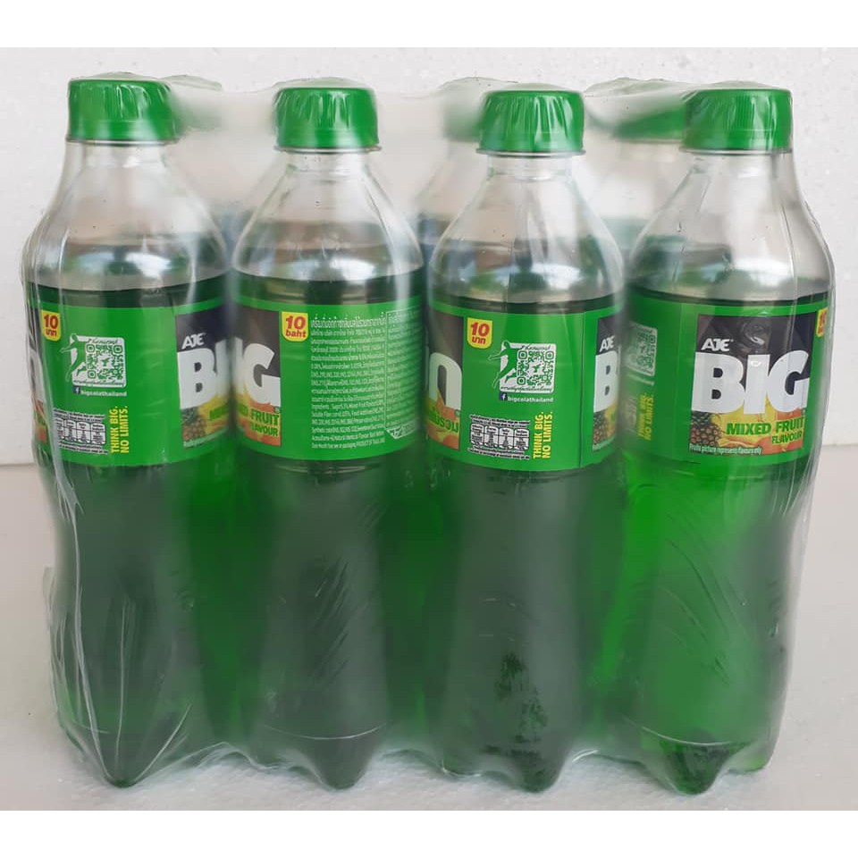 ส่งฟรี  AJE BIG อาเจ บิ๊ก น้ำเขียว กลิ่นผลไม้รวม ขนาด 465ml ยกแพ็ค 12ขวด เครื่องดื่มน้ำอัดลม RJ GREEN     ฟรีปลายทาง