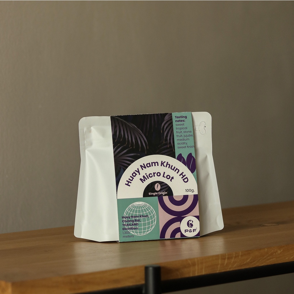 Huay Nam Khun ห้วยน้ำขุ่น (Dry Process) ขนาด 100g เมล็ดกาแฟคั่ว Single Origin (คั่วอ่อน) |P&F Coffee
