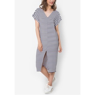 Jezebel ชุดเดรส Stripe Front Slit