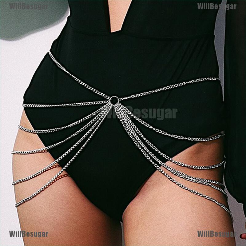 Willbesugar Women Sexy Belly Chain Beach Waist Chain Fashion Body Chains Boho Body Jewelry 