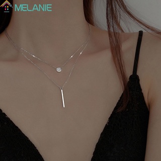 Women Korean Double layer Zircon Long Stick Pendants Necklace