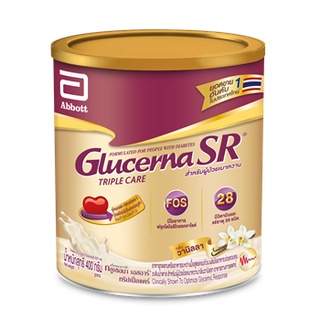 glucerna sr 400g อาหารทดแทนสำหรับผู้ป่วยเบาหวาน กลิ่นวานิลลา