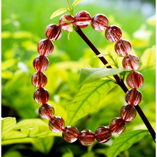 สร้อยข้อมือหินไหมแดง (Red Lutilated Quartz) ขนาด 10 มม.