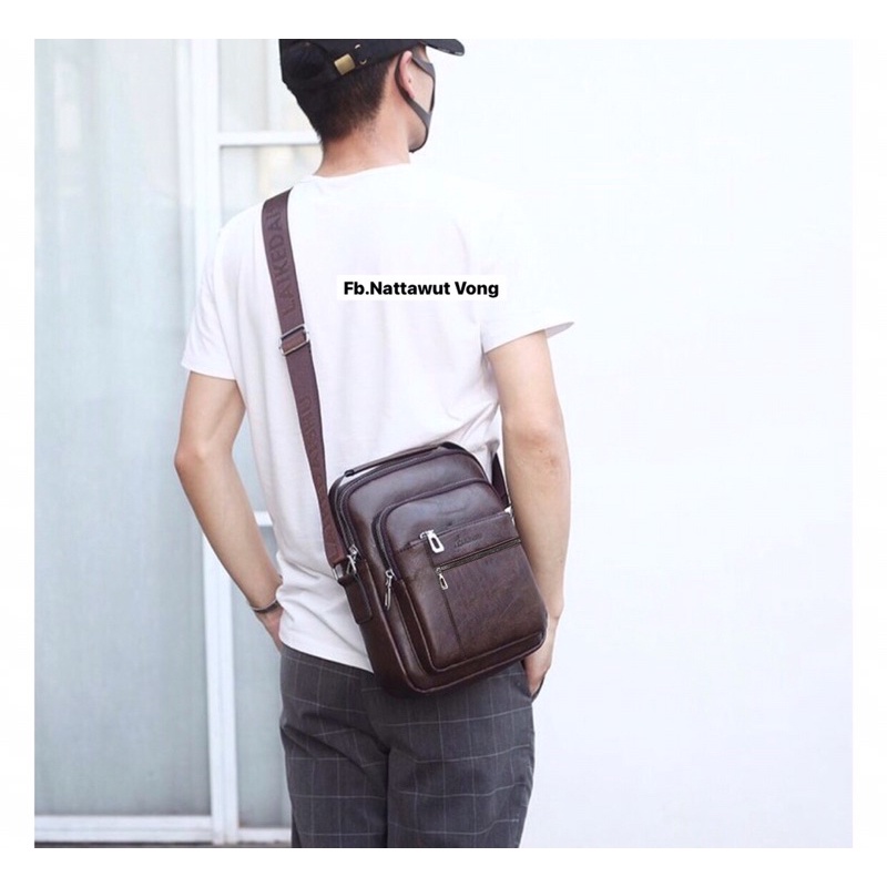 กระเป๋าสะพายข้างผู้ชาย สะพายไหล่ พรีเมียม ช่องใส่ของเยอะ แฟชั่น จิงโจ้ พร้อมส่ง