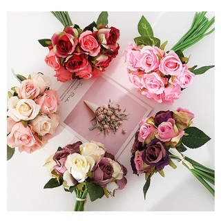 ดอกกุหลาบปลอม ดอกไม้งานแต่งงาน ช่อดอกไม้สำหรับเจ้าสาว ช่อละ1…