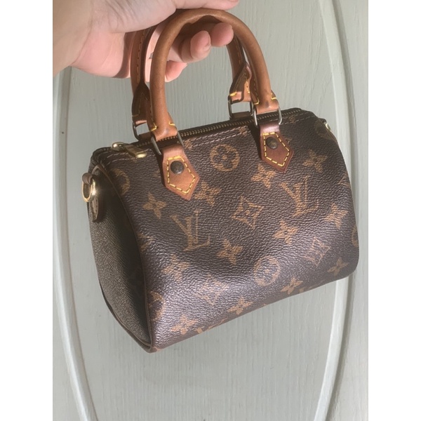 louis vuitton speedy nano monogram miniแท้!!มือ2 (งานแปลงคาวไฮ)