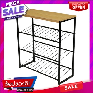 ชั้นวางรองเท้า TOP ไม้ 3 ชั้น STACKO 66x26.5x68.6 ซม. สีดำ ที่จัดเก็บรองเท้า 3 TIER SHOE RACK STACKO 66X26.5X68.6CM BLAC