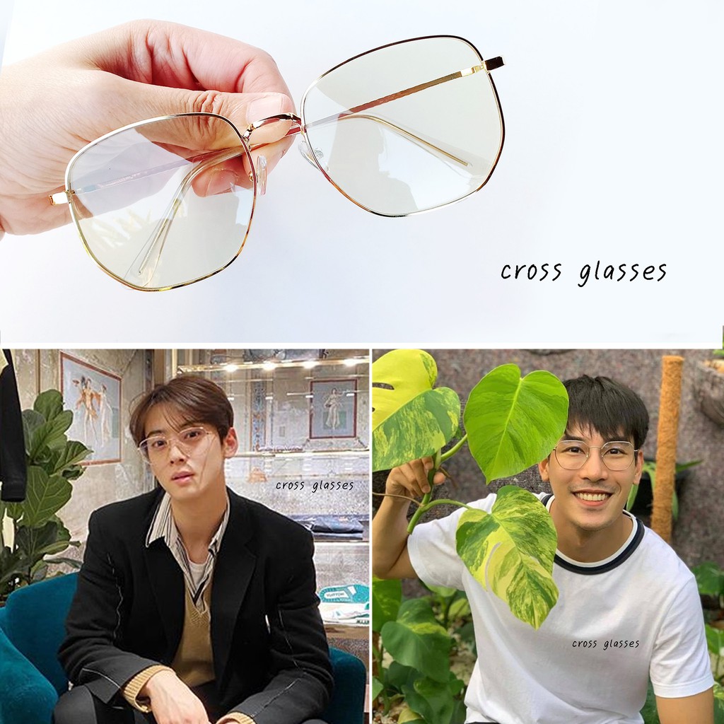 แว่นกรองแสงสีฟ้า เลนส์บลูฯออโต้ ออกแดดเปลี่ยนสี CGA44 แถมฟรีกล่องแว่นพกพาคุณภาพดี+ผ้าเช็ดเลนส์