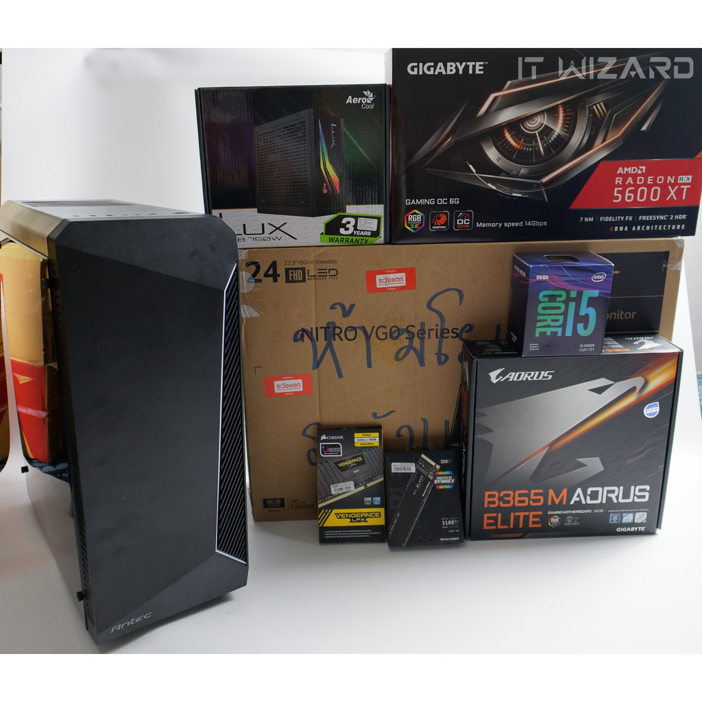 [ผ่อน 0%] คอมเซ็ท i5-9400f/rx5600xt/b365aorus/ram16gb/จอ166hz มือสอง