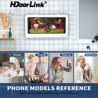 Hdoorlink ที่วางโทรศัพท์ ห้องน้ํา กันน้ํา ผนังบ้าน เคส iPhone กล่องขาตั้ง หน้าจอสัมผัส มีกาวในตัว เปลือกโทรศัพท์ ฝักบัว ซีล จัดเก็บ