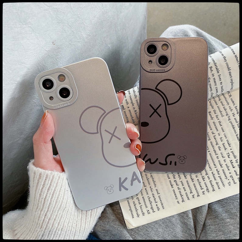 เคสไอโฟน11 เคส violent bear Apple tpu KAWS case iPhone13 เคสขอบเหลี่ยมซิลิโคนแบบนิ่ม เคสไอโฟน7พลัส caseiPhone11 เคส iPhone8พลัส CASEiPhone11promax เคสXR 12 max ตัวป้องกันเลนส์ เคสโทรศัพท์กันกระแทก