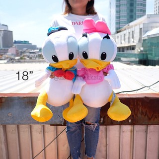 ตุ๊กตา Donald Duck โดนัลดั๊ก &amp; Daisy Duck เดซี่ดั๊ก ท่านั่ง 8/12/18/22นิ้ว Donald โดนัลด์ Daisy เดซี่ ตุ๊กตาเป็ด