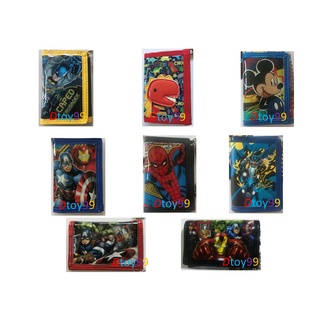 กระเป๋าสตางค์เด็กผู้าย แบบ 3 พับ มีโซ่คล้อง ลายการ์ตูนBat Man, Avenger, SpiderMan, Minions, Mickey Mouse, Ben10, Car