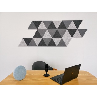 แผ่นอะคูสติก แผ่นซับเสียงตกแต่งผนัง acoustic panel รีไซเคิลจากขวดน้ำ FE-felt รุ่น T-angle