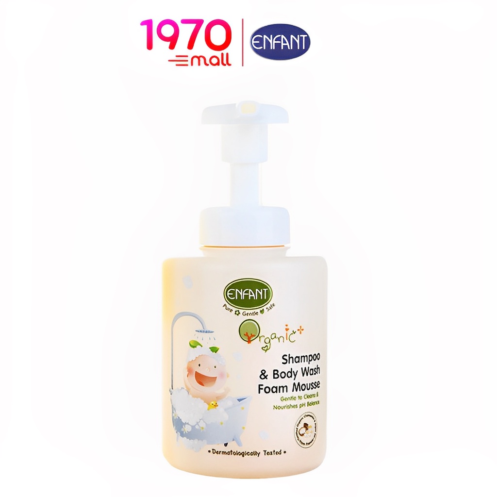 Enfant Shampoo & Body Wash Foam Mousse 400ml. โฟมมูสอาบน้ำและสระผมในขวดเดียว