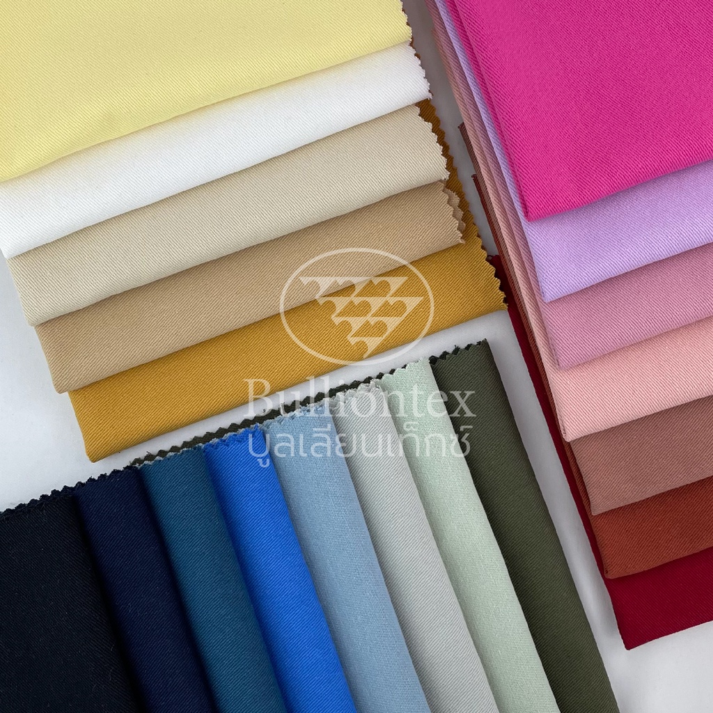 ผ้าคอตตอนทวิล Cotton Twill ผ้าทอลายสอง เนื้อคล้ายยีนส์ ใส่สบาย ระบายอากาศได้ดี ขนาด 1 หลา พร้อมส่ง