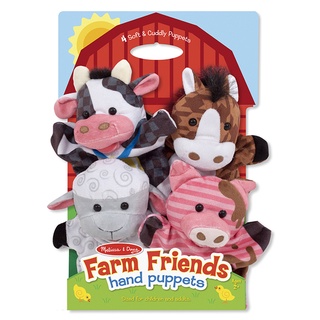 [4ตัว]  รุ่น 9080  หุ่นมือเด็ก รุ่นฟาร์ม 4 ตัวMelissa &amp; Doug Farm Friends Hand Puppet รีวิวดีใน Amazon USA เล่น 3 นิ้ว ผ้านิ่มมาก อย่างดี ของเล่น มาลิซ่า 1 ขวบ