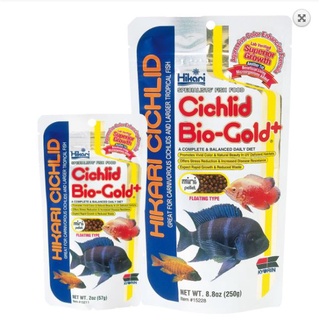 Hikari Cichlid Bio-Gold+ 57g. / 250g. เม็ดMini อาหาร ปลาหมอสี ปลาหมอ ฮิคาริ ซิคลิด ไบโอ-โกลด์ พลัส เร่งสี