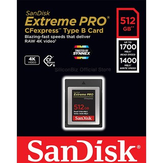SanDisk Extreme PRO CFexpress Card Type B 512GB (SDCFE-512G-GN4NN) อุปกรณ์จัดเก็บข้อมูล เมมโมรี่การ์ด แซนดิส Synnex