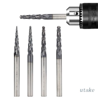 Utakee ดอกสว่านเราเตอร์แกะสลักไม้ คาร์ไบด์ CNC ก้าน 3.175 มม. R0.25 0.5 0.75 1.0