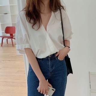 เชิ้ตคอวี เย็บแขนดอลลี่
