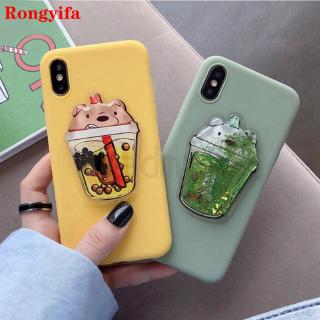 For Samsung Galaxy A20S A10S A50 A30S A50S Case Cute Quicksand 3D Bear Cute Cartoon Glitter Bling Sandbag Liquid Soft Cover