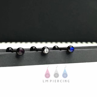 Crystal tongue piercing Barbells จิ้วลิ้นสแตนเลส จิวบาร์เบล(ราคาต่อ1ชิ้น)