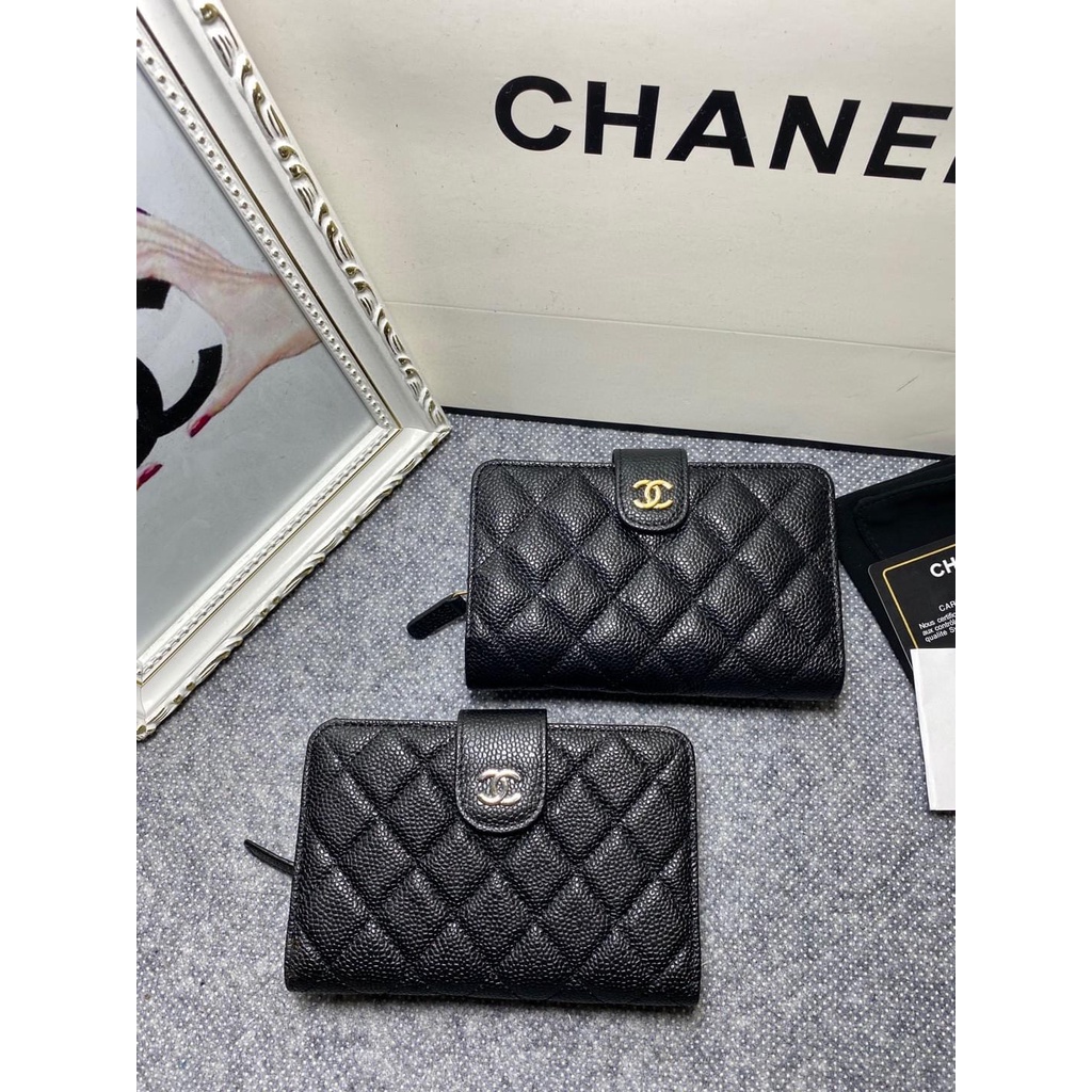 Chanel chevron quilted trifold small wallet purse multislots card holder coin pouch socialite clutch
