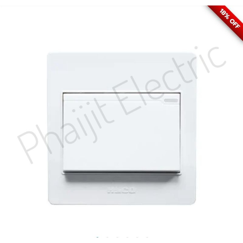 ชุดสวิตช์ 1 ทาง 1 ช่อง HACO M3N-S11 สีขาว
