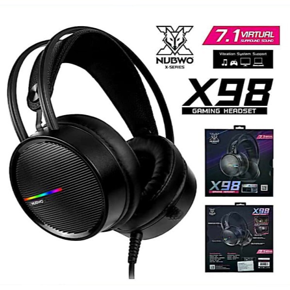 Nubwo X98 Gaming หูฟังเกมมิ่ง 7.1 ไฟ LED หูฟังเกมมิ่ง Nubwo X99 X-Series  Gaming headset สาย USB Vir