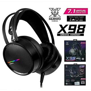 ราคาNubwo X98 Gaming Headset หูฟังเกมมิ่ง 7.1 ไฟ LED BLACK/PINK