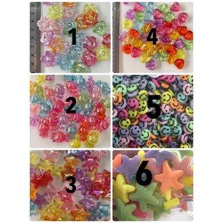 ลูกปัดแฟนซีคละสีสดขนาด10-12มิลอย่างดี(40กรัม)