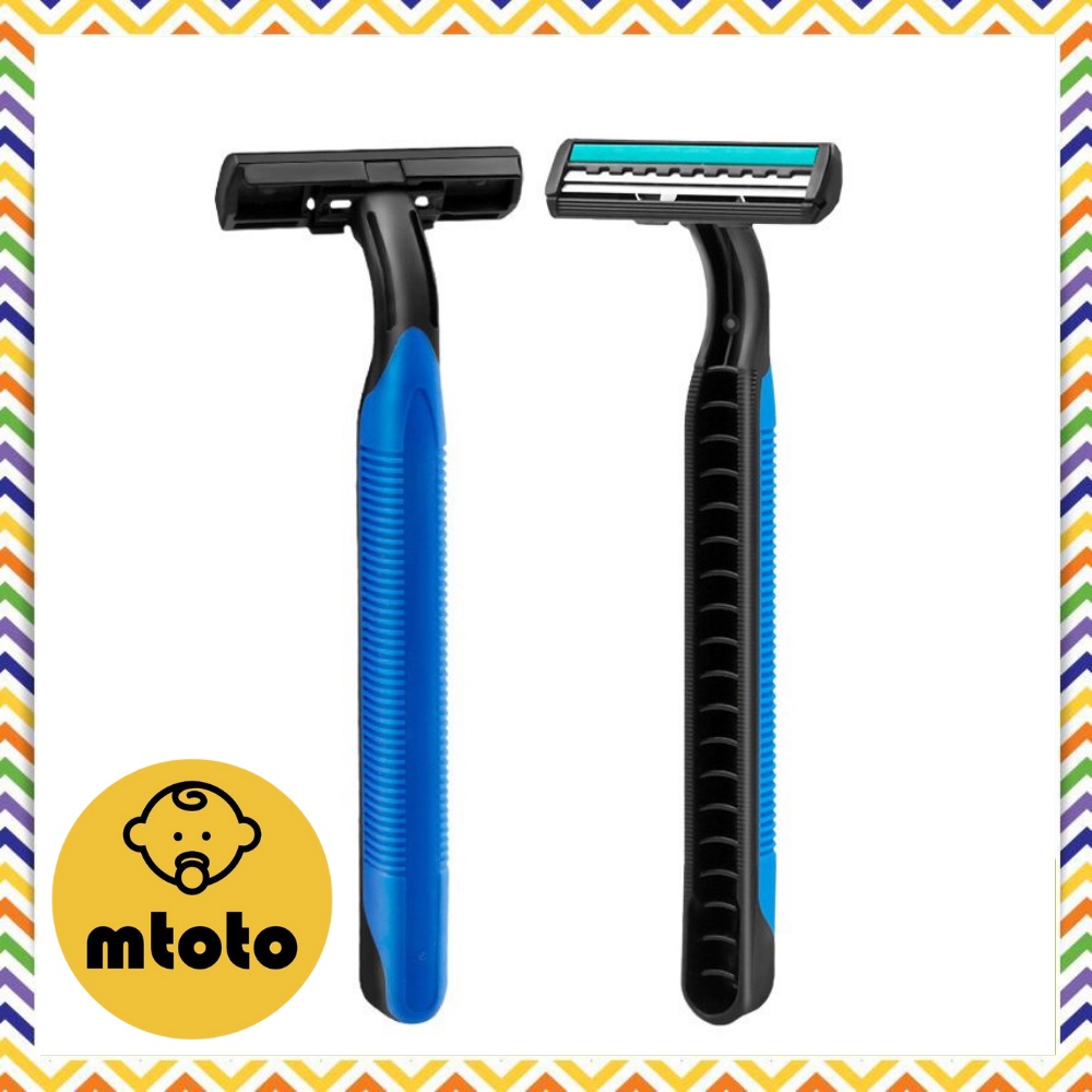 MTOTO disposal razor (สุ่มสี) มีดโกน มีดโกนหนวด 2 ใบมีด ใช้แล้วทิ้ง