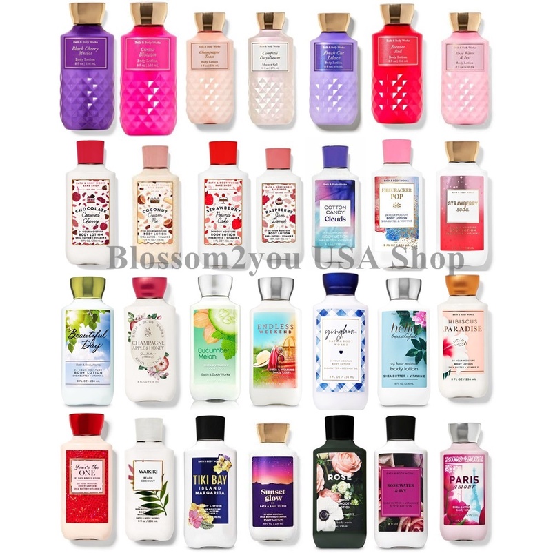 Bath & Body Works กลิ่น Rose Cacao,Forever Cherry,Luminous, Pink Chiffon,Love & Sunshine, Rose , Black Cherry Merlot