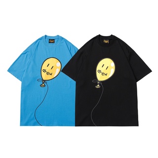 [S-5XL] เสื้อยืดแขนสั้น คอกลม ผ้าฝ้าย พิมพ์ลายหน้ายิ้ม DR&amp;W พลัสไซซ์ สําหรับผู้ชาย และผู้หญิง