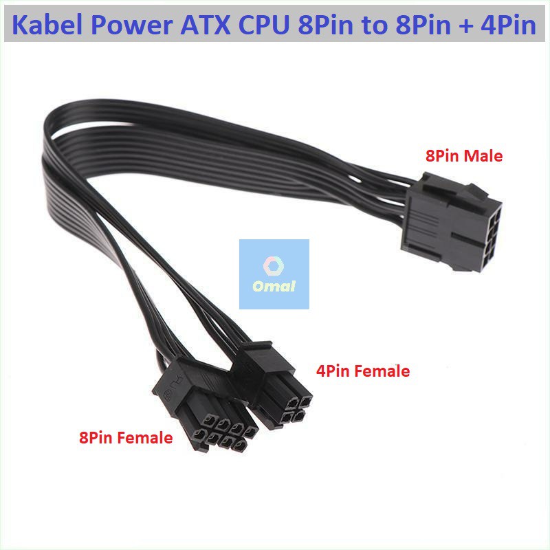 ATX Power Supply สาย CPU 8Pin ถึง 8Pin + 4Pin Cable Splitter