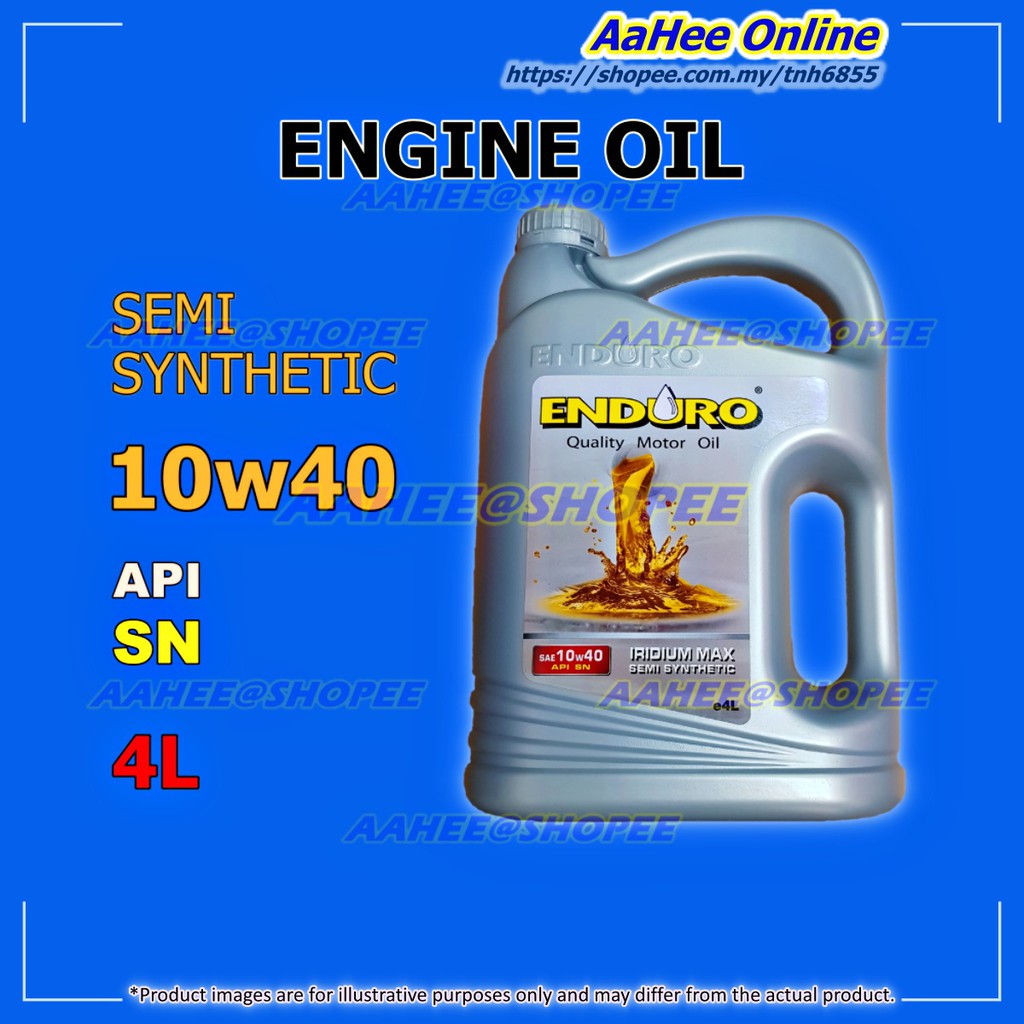 ENDURO 10W40 4L น้ํามันเครื่องกึ่งสังเคราะห์ Minyak Hitam 10W-40