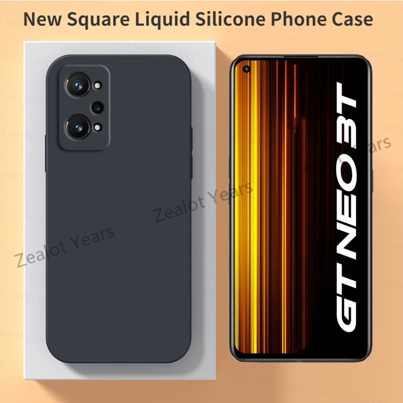 เคสโทรศัพท์ซิลิโคน TPU แบบนิ่ม ทรงสี่เหลี่ยม กันกระแทก สําหรับ Realme GT Neo 3T 5G Neo2 GT2 Neo3T