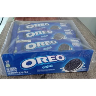 โอริโอ้  OREO 28.5กรัม*12ซอง (342กรัม) คุกกี้แซนวิชรสช็อกโกแลตสอดไ้ครีมกลิ่นวานิลลา